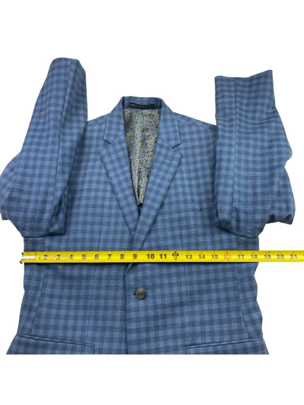 Penguin Men’s Wool Blend 2-Button Blazer Jacket Blue Check Plaid • 38R
